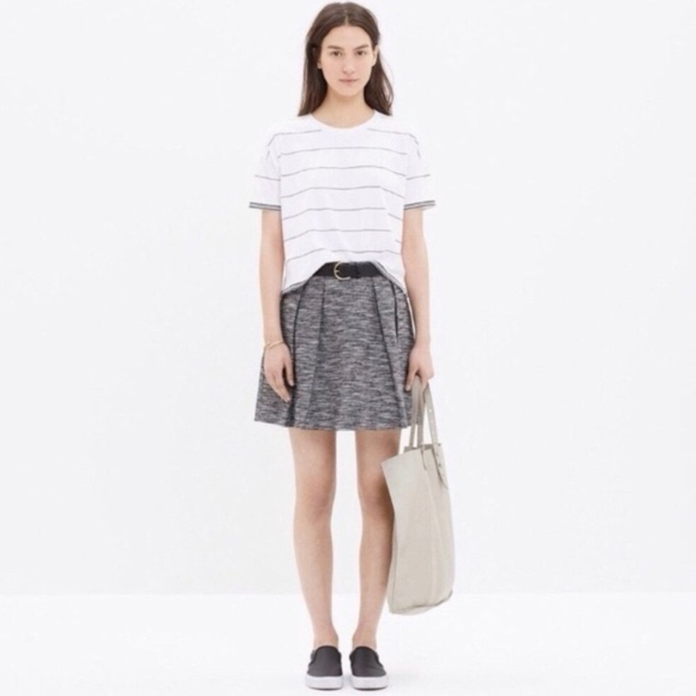 Madewell Countdown Tweed Pleated Skirt